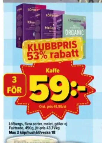 Östenssons Löfbergs Next Generation Coffee Kaffe malet erbjuda