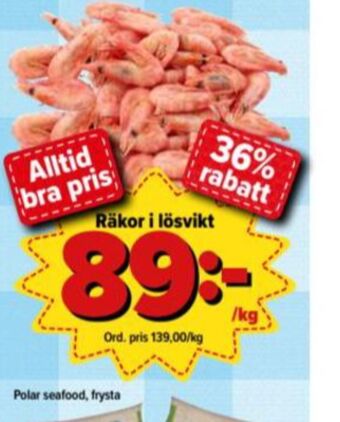 Östenssons Polar Seafood Räkor med skal erbjuda