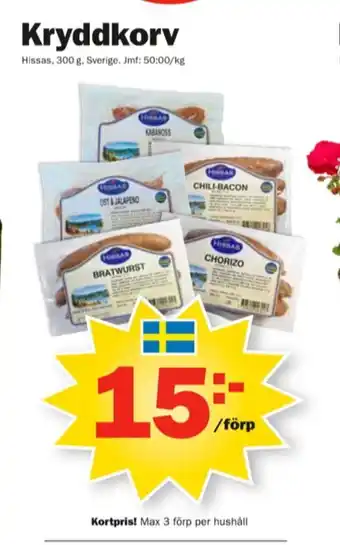 Pekås Hissas Kryddkorv erbjuda