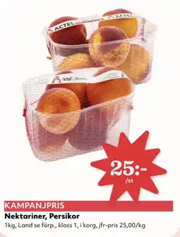 Hemköp Nektariner, persikor erbjuda