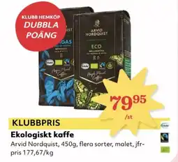 Hemköp ARVID NORDQUIST Ekologiskt kaffe erbjuda
