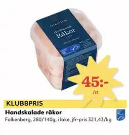 Hemköp FALKENBERG Handskalade räkor erbjuda