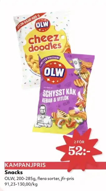 Hemköp OLW Snacks erbjuda