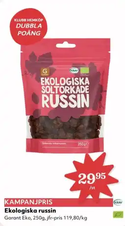 Hemköp GARANT Ekologiska russin erbjuda