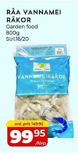 Matrix Butikerna GARDEN FOOD Råa vannamei räkor erbjuda