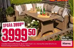 ÖoB Vändbar hörnsoffa + bord erbjuda