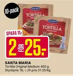 ÖoB SANTA MARIA Tortilla Original Medium 400 g erbjuda