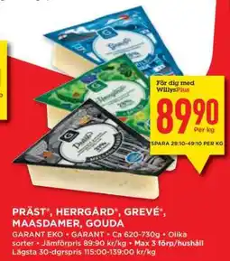 Willys PRÄST , HERRGÅRD , GREVÉ , MAASDAMER, GOUDA erbjuda