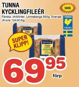 Nya Pulsen LÖNNEBERGA Tunna kycklingfileér erbjuda