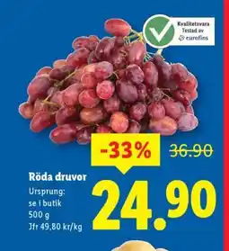 Lidl Röda druvor erbjuda