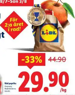 Lidl Röd paprika erbjuda