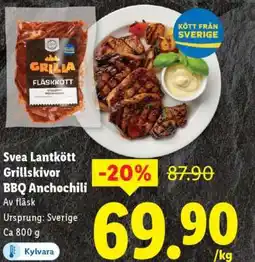 Lidl Svea Lantkött Grillskivor BBQ Anchochili erbjuda