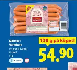 Lidl Matriket Varmkorv erbjuda