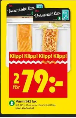 ICA Supermarket Varmrökt lax erbjuda