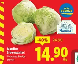 Lidl Matriket Isbergssallad erbjuda