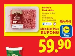 Lidl BUTCHER’S Färsk nötfärs erbjuda
