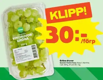 Coop Gröna druvor erbjuda