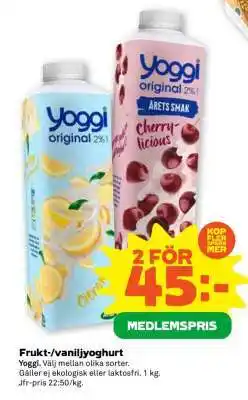 Coop Frukt-/Vaniljyoghurt erbjuda