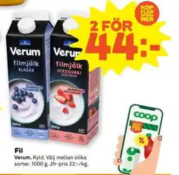 Coop VERUM filmjölk erbjuda