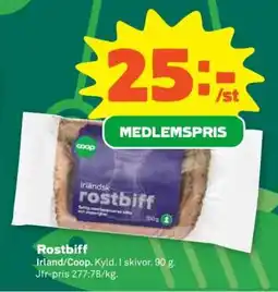 Coop Rostbiff erbjuda