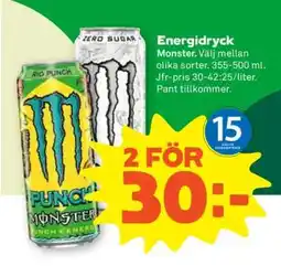 Coop Energidryck Monster erbjuda