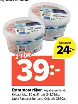 Coop Extra Extra stora räkor, SEK 39 erbjuda