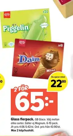 Coop Extra Glass flerpack, SEK 65 erbjuda