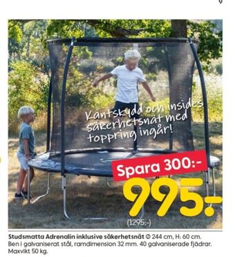 Rusta Adrenalin Studsmatta/trampolin erbjuda
