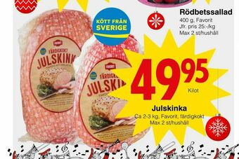 Matöppet Julskinka erbjuda