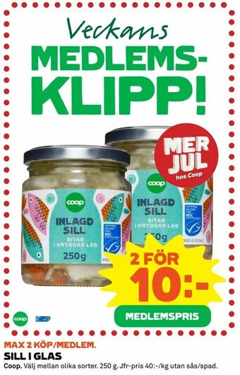 Coop Extra Sill i glas erbjuda