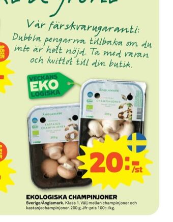 Stora Coop Änglamark Champinjoner erbjuda