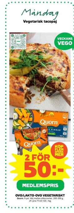 Stora Coop Quorn Vegetarmat erbjuda