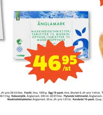 Stora Coop Änglamark Diskmaskintabs erbjuda