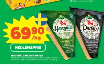 Stora Coop Arla Hushållsost erbjuda