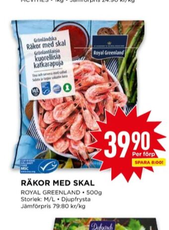 Willys Royal Greenland Räkor med skal erbjuda