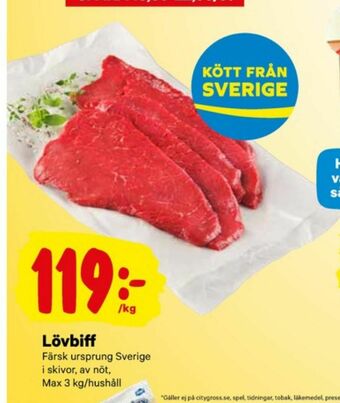 City Gross Lövbiff erbjuda