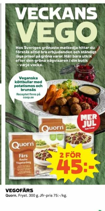 Coop Quorn Vegofärs erbjuda