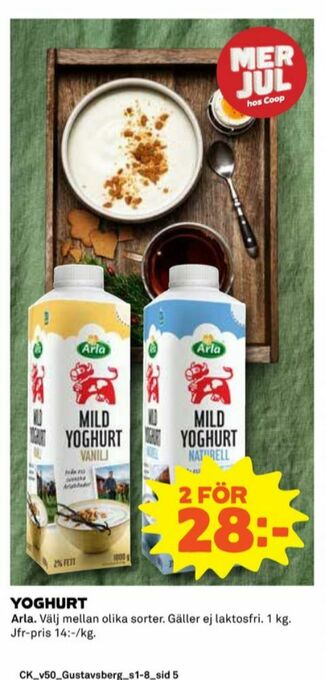 Coop Arla Yoghurt erbjuda
