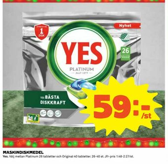 Coop Yes Diskmaskintabs erbjuda