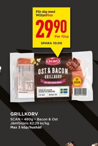 Willys Scan Grillkorv erbjuda
