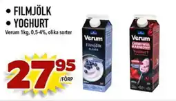 Prisma Mat VERUM Filmjölk yoghurt erbjuda