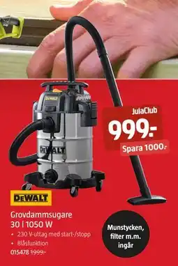 Jula Grovdammsugare 30 l 1050 W, Medlemspris erbjuda