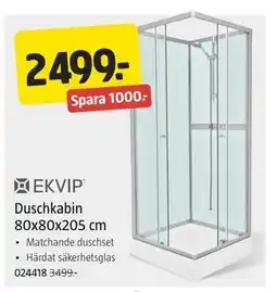 Jula Duschkabin 80x80x205 cm, SEK 2499 erbjuda