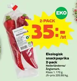 Stora Coop Ekologisk snackpaprika 2-pack, SEK 35 erbjuda