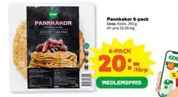 Stora Coop Pannkakor 6-pack, Medlemspris erbjuda
