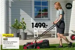 Jula Batteridriven gräsklippare 18 V 4,0 Ah 32 cm, SEK 1499 erbjuda