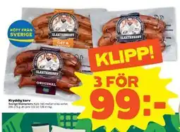 Stora Coop Kryddig korv, SEK 99 erbjuda
