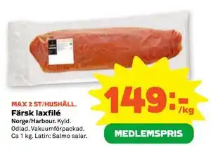 Stora Coop Färsk laxfilé, Medlemspris erbjuda