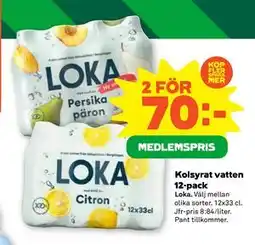 Stora Coop Kolsyrat vatten 12-pack, Medlemspris erbjuda