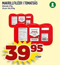 Din Mat ELDORADO Makrillfiléer i tomatsås erbjuda